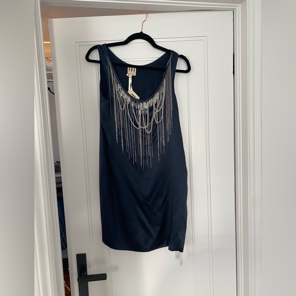 NWT- Haute Hippie silk bejeweled twilight mini - Picture 2 of 6